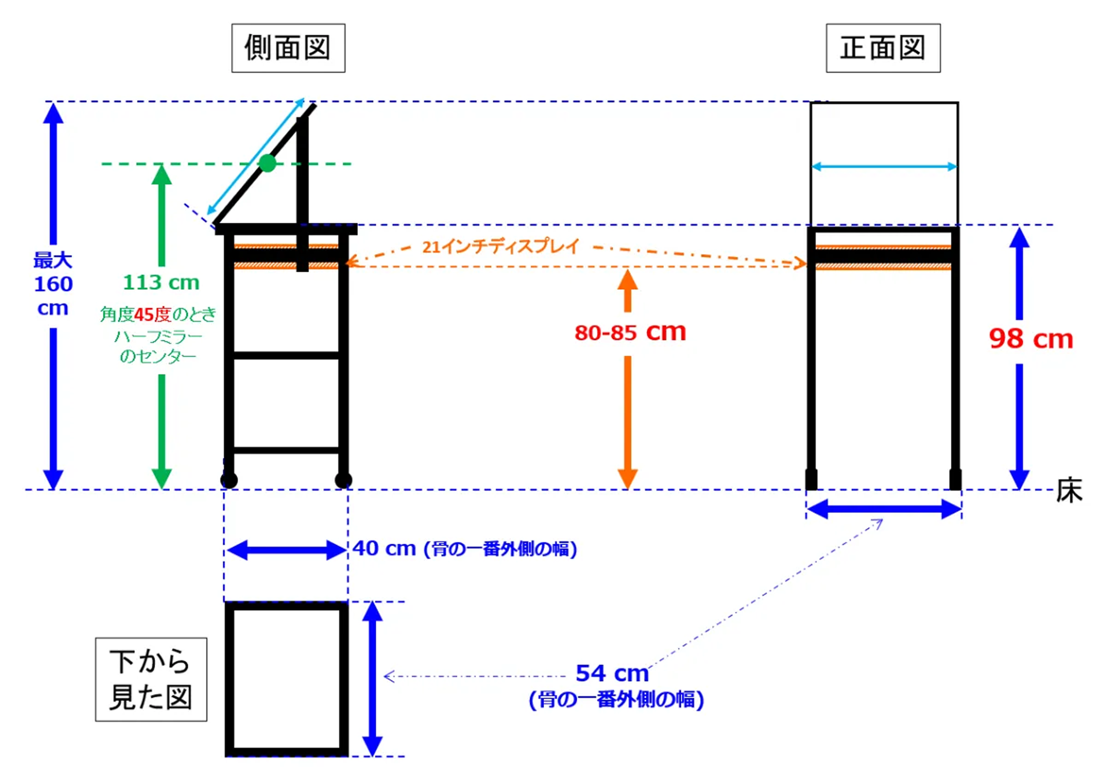 プロンプター サイズ図面